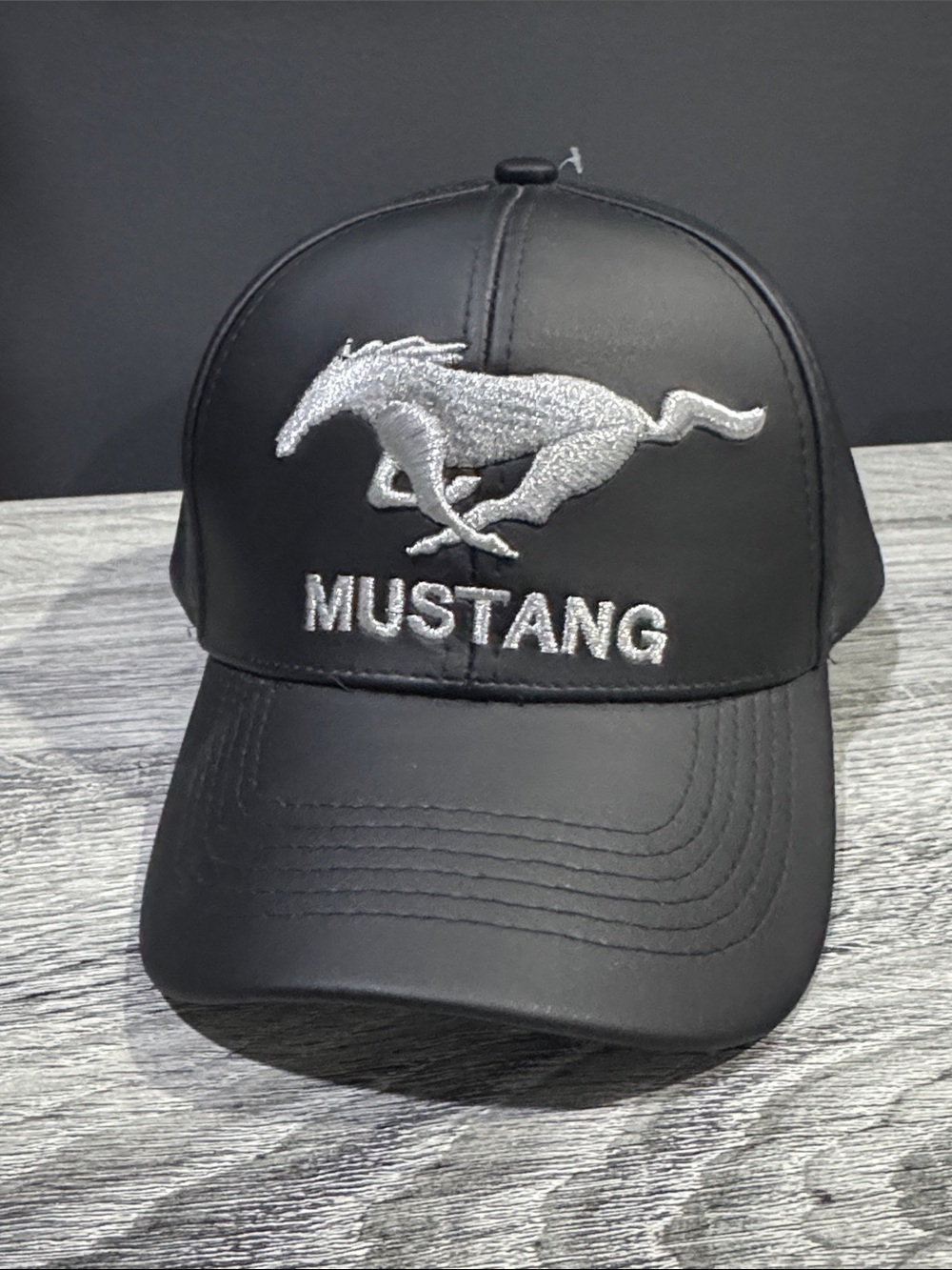 NEW: “Mustang” PU Leather Baseball Cap - Unisex Adjustable Strapback Hat